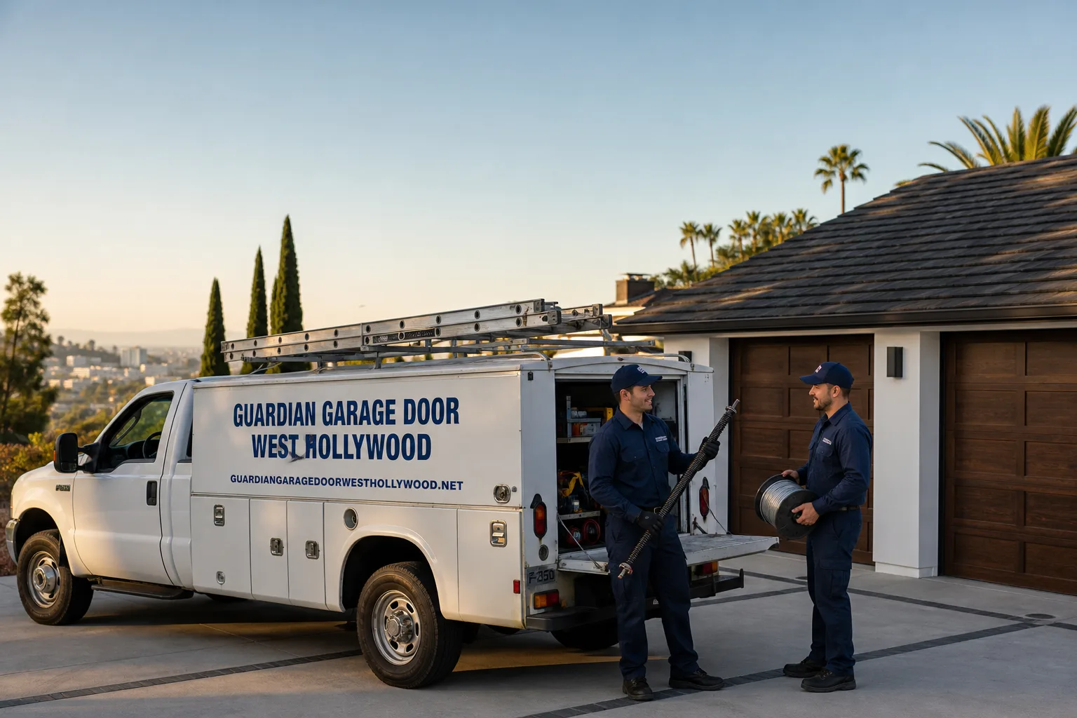 Guardian Garage Door West Hollywood service vehicle and crew in West Hollywood, CA